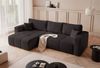 Ecksofa Schlafsofa Sofa LEROS in Stoff Manila Schwarz Ottomane Links Bild 2