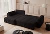 Ecksofa Schlafsofa Sofa LEROS in Stoff Manila Schwarz Ottomane Links Bild 4