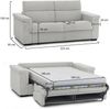 Dmora 3-Sitzer Schlafsofa Benedetto, Schlafsofa fürs Wohnzimmer, gepolstert, abnehmbar, 100 % Made in Italy-Qualität, 225x95 h100 cm, Hellgrau Bild 3