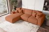 99rooms 'Gusto' Ecksofa, L-Form, mit abnehmbaren Kissen, Rundumbezug aus gepolstertem Strukturstoff 'NEVE', Rostfarben, Ottomane Links, mit Schlaffunktion Bild 2