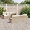 vidaXL Gartensofa-set mit Kissen 7 pcs Beige und Creme Poly-Rattan 3349308 Bild 3
