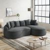 Modulsofa Chenille mit tiefer Chaiselongue & breiten Armlehnen, 252x164x67 cm, grau Bild 3