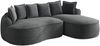 Modulsofa Chenille mit tiefer Chaiselongue & breiten Armlehnen, 252x164x67 cm, grau Bild 5