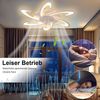 LETGOSPT Deckenleuchte Leise Deckenventilator mit Beleuchtung 85W Deckenlampe Mit Ventilator, RGB-Hintergrundbeleuchtung, LED fest integriert, Neutralweiß, Kaltweiß, Warmweiß, 6/8 Lichter Design Deckenventilatoren mit Fernbedienung Dimmbar Bild 3