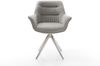 Drehstuhl Kaira-Flex Strukturstoff Soft Grau Kreuzgestell kantig Edelstahl 180° drehbar Bild 2