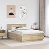 vidaXL Bettrahmen mit Kopfteil Sonoma-Eiche 150 x 200 cm Holzwerkstoff 3408154 Bild 3