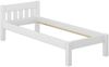 Erst-Holz Einzelbett Weiß 100x200 Bett, Rollrost Senkrechte Balken Bild 4