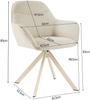 6er-Set Esszimmerstühle GOEURVANT 1370, 360° Drehbar, Webstoff, beige, 83 x 52,5 x 62 cm Bild 2