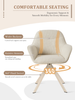 6er-Set Esszimmerstühle GOEURVANT 1370, 360° Drehbar, Webstoff, beige, 83 x 52,5 x 62 cm Bild 3