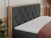 Boxspringbett VENETO KING, Doppelbett mit Multipocket-Matratze, Polsterbett mit Kopfstütze - 140 x 200 cm - Dunkelgrau Stoff - H4 Bild 3