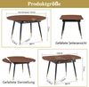 Moderner Ausziehbarer Esstisch, Verwandelt sich von Rund zu Oval, MDF-Platte in Schwarz/Nussbaum mit Gold-Akzenten, Stabile Metallbeine, Platzsparend für Küche & Esszimmer, Braun Bild 5