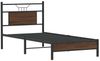 Einzelbettgestell Design für Erwachsene ohne Matratze Braun Eiche 75x190 cm Holzwerkstoff d4167e Bild 3