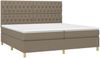 vidaXL Boxspringbett mit Matratze Taupe 200x200 cm Stoff, Härtegrad: H2 [3142605] Bild 3