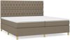 vidaXL Boxspringbett mit Matratze Taupe 200x200 cm Stoff, Härtegrad: H2 [3142605] Bild 2