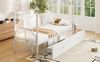 Tagesbett Metall mit 2 Schubladen, Vintage-Design, 90x200 cm, Weiß, ohne Matratze Bild 2