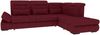 Samtstoff Ecksofa Ares L Form - Samtstoff - bordeaux - Rechts Bild 1