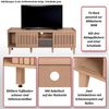 TV-Rack HWC-M48, Lowboard TV-Schrank, Schiebetür 56x150x40cm ~ Walnuss-Optik, Schublade dunkelgrau Bild 2