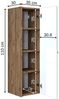 Roomart ADA Badmöbel – nur Seitenschrank - H 110 x B 30 x T 35 cm • Weiß-Eiche Bild 5