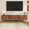 TV-Schrank 190 x 35 x 45 cm in Walnussoptik, mit Gittertüren und viel Stauraum Bild 2
