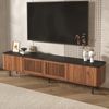 TV-Schrank 190 x 35 x 45 cm in Walnussoptik, mit Gittertüren und viel Stauraum Bild 3