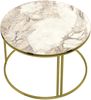Couchtisch Aulum 50 x 70 cm Marmor, weiß / Gold [en. casa] Bild 3