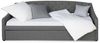 Homestyle4u Schlafsofa mit Bettkasten, Stoff grau, 90x200 cm Bild 4