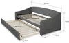Homestyle4u Schlafsofa mit Bettkasten, Stoff grau, 90x200 cm Bild 3