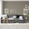 Homestyle4u Schlafsofa mit Bettkasten, Stoff grau, 90x200 cm Bild 2