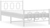 vidaXL Bettgestell mit Kopf- und Fußteil Metall Weiß 107x203 cm 374304 Bild 4