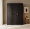 Selsey 'Moonir' Kleiderschrank 3-türig mit Kleiderstange und Regalen, schwarz 200 x 150 x 57 cm Bild 2