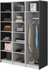 Selsey 'Moonir' Kleiderschrank 3-türig mit Kleiderstange und Regalen, schwarz 200 x 150 x 57 cm Bild 4