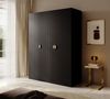 Selsey 'Moonir' Kleiderschrank 3-türig mit Kleiderstange und Regalen, schwarz 200 x 150 x 57 cm Bild 3