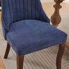 Esszimmerstuhl-Set in Blau mit hoher Rückenlehne aus Chenille, 50 x 64 x 95,5 cm, Massivholzgestell und Ziernieten Bild 4