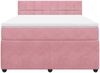 vidaXL Boxspringbett mit Matratze Rosa 140x190 cm Samt 3287739 Bild 4