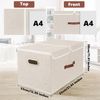 TYEERS Extra Große Aufbewahrungsbox Stoff Faltbare Kisten 55x33x30 cm Beige Bild 2