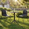 CLP Gartenmöbel-Set Torin wetterfest mit 2 Stapelstühlen und rundem Tisch 60 cm,schwarz Bild 3