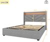90*200cm Flachbett, gepolstertes Bett, komfortable Kopfteilpolsterung, dreifach verstellbares Kopfteil, modisch und schlicht, weiß Bild 3