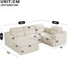 Merax 3-Sitzer Sofas, Modulares Kombinationssofa, flexibel als L‑Form/U‑Form stellbar, rahmenlose Vollschaum‑Konstruktion, keine Montage erforderlich, Chenille‑Bezug, Beige Bild 4