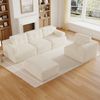 Merax 3-Sitzer Sofas, Modulares Kombinationssofa, flexibel als L‑Form/U‑Form stellbar, rahmenlose Vollschaum‑Konstruktion, keine Montage erforderlich, Chenille‑Bezug, Beige Bild 5