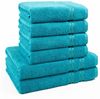 Hammetex 6 teiliges Handtuch Set, 100% Baumwolle Weich Saugstark Qualität Handtücher Set, 2 Badetücher 70x140 cm, 4 Handtücher 50x100 cm, Türkis Bild 2