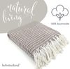 Wohndecke Strick Kuscheldecke Wolldecke Sofadecke 180x130 cm, heimtexland, Fransen Strickdecke Boho I 100% BW I weich, warm, natürlich Bild 2