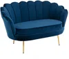 Vente-unique - DANDELION Sofa SamtStoff Blau - B 73 cm x H 78 cm x L 124 cm Bild 2