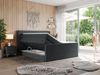 Boxspringbett KING EIGAR, mit einer Doppelmatratze, einem genähten Kopfteil - 180x200 - Dunkelgrau Stoff - H3 Bild 2