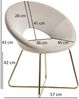 Esszimmerstuhl Samt Beige Küchenstuhl mit goldenen Beinen, Schalenstuhl Stoff / Metall, Design Polsterstuhl, Stuhl Esszimmer Gepolstert Bild 3