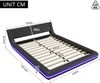 Merax Doppelbett 140 x 200cm Polsterbetten, Flachbett, Bodenbett, mit LED-Umgebungslicht, PU, Schwarz Bild 4
