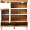 Schuhschrank B 90 x T 35 x H 99 cm mit verstellbaren Einlegeböden, Spanplatte in Weiß/Natur Bild 5