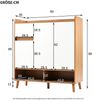 Schuhschrank B 90 x T 35 x H 99 cm mit verstellbaren Einlegeböden, Spanplatte in Weiß/Natur Bild 2