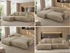 Ecksofa OVO mit schlaffunktion und bettkasten, Wellenfeder, lose Kissen, L-form 271x195 cm - Beige Plüsch - linke Seite Bild 2
