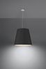 Pendelleuchte, Weiß, Schwarz, Stoff, Glas, Stahl, H 110 cm Bild 3