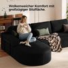 Patbrela Ecksofa Cord Schlafsofa L Form mit Abgerundeter Chaise Longue Bild 4
